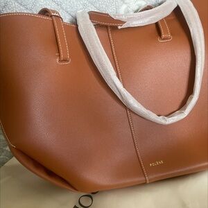 Polene Tan Leather Tote Bag